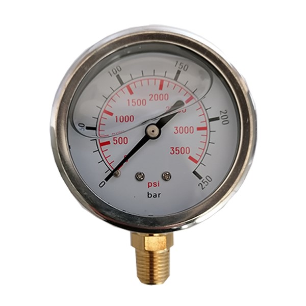 Manometer NW 63 - 250 bar 1/4  AG ausgang unten