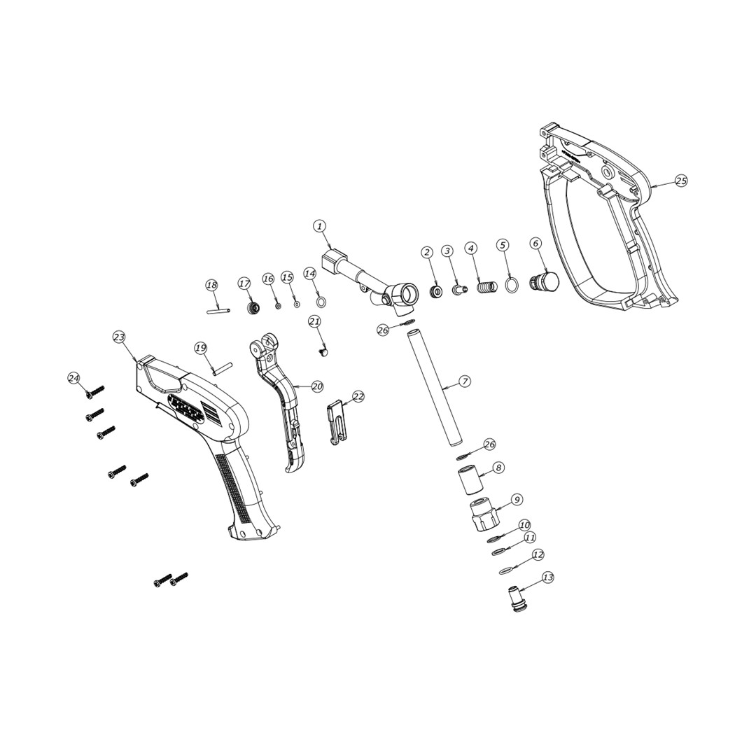 Striekacia pištoľ MV951 3/8"Fswivel-1/4"F s freeze stop