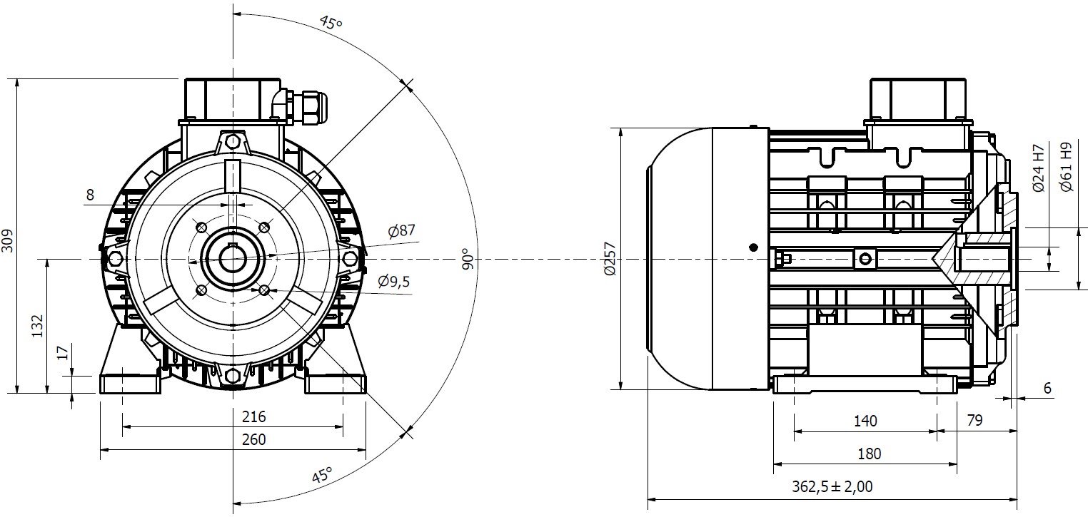Elektromotor 400V 7,5kW H132 - bez shaft