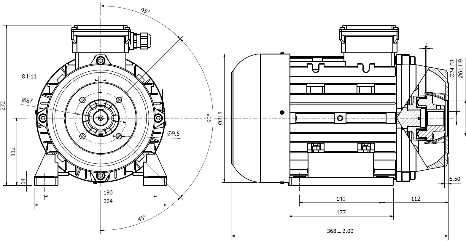 Elektromotor 400V 5,5kW - s pružná spojka