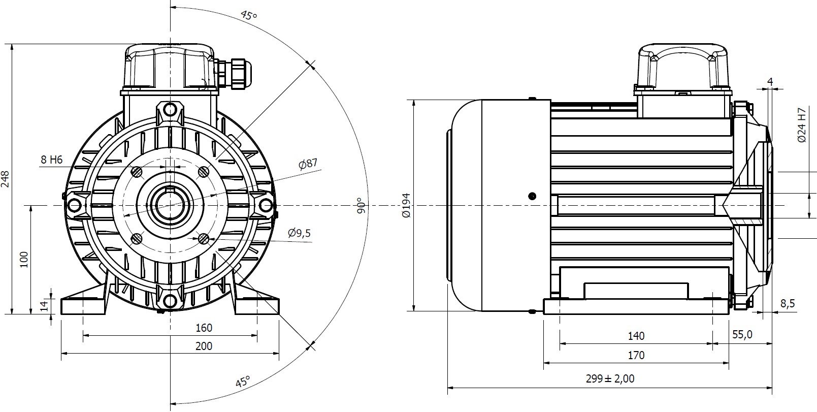 Elektromotor 400V 4,0kW H112 - bez shaft