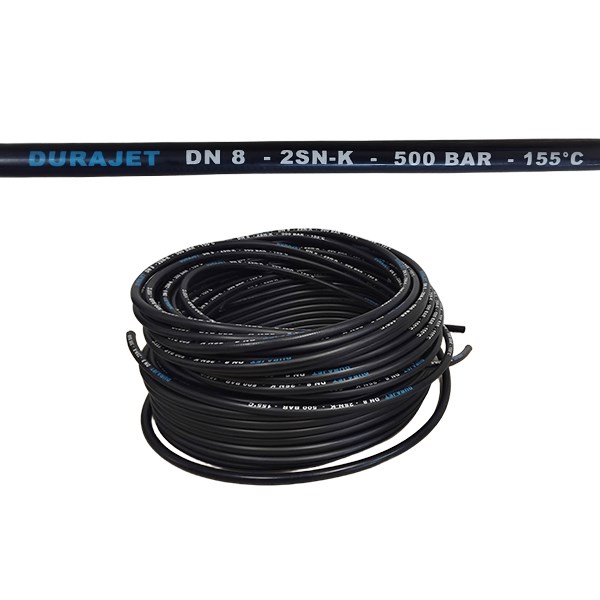 Wąż ciśnieniowy DURAJET DN8*2 500 bar Black Smooth