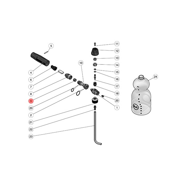 Pressed strainer for foam lance LS3 - pos.9