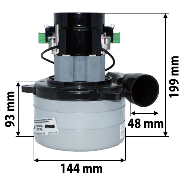 Turbina 740 W podwójna 199x144x93 + wylot boczny