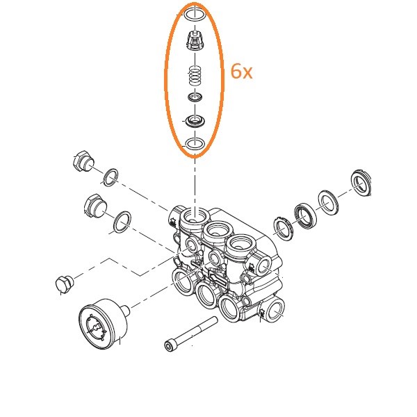 Ventil sada Comet K, KF