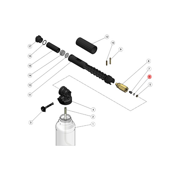 O-krúžok 8 mm pre penová lanca LS12 - pos.6