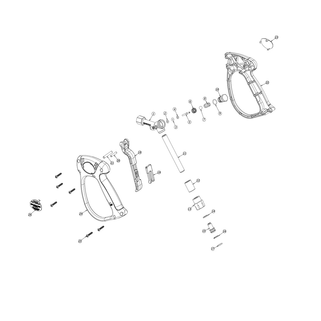 Striekacia pištoľ MV925 3/8" F otočný - 1/4" F