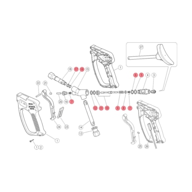 Spare parts kit for spray gun RL600