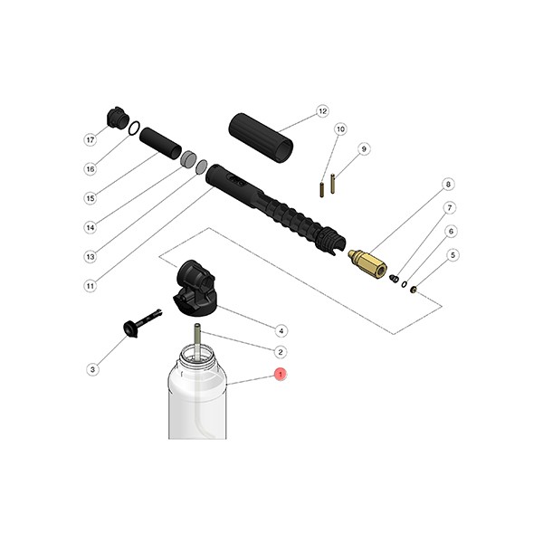 Nádrž pre penová lanca LS12, LS10 - 1 L - pos.1