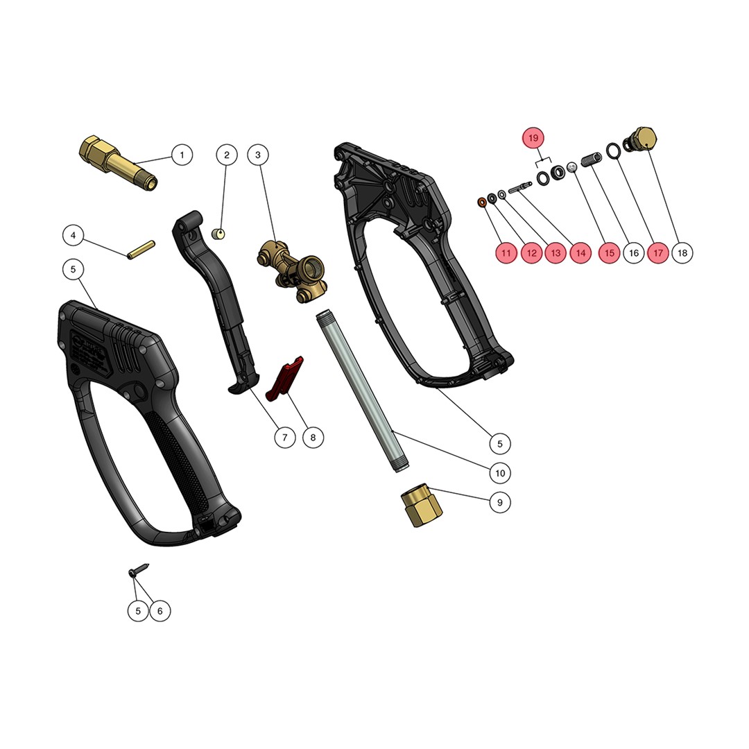 Spare parts kit for spray gun RL36-RL37