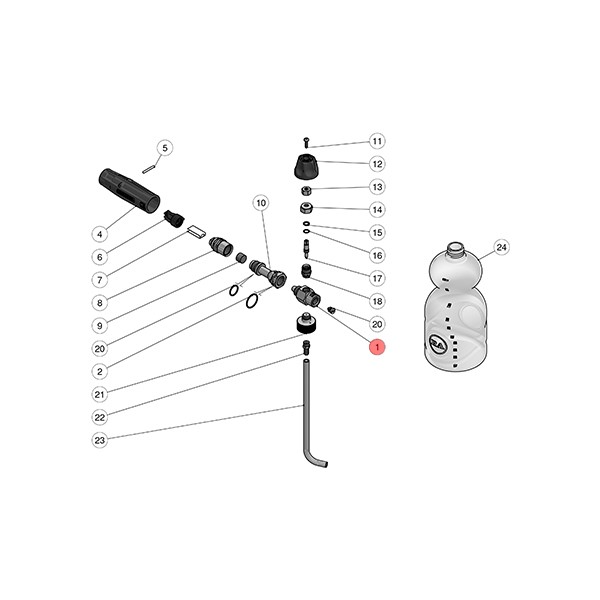 Injektor kryt pre penová lanca LS3 - pos.1