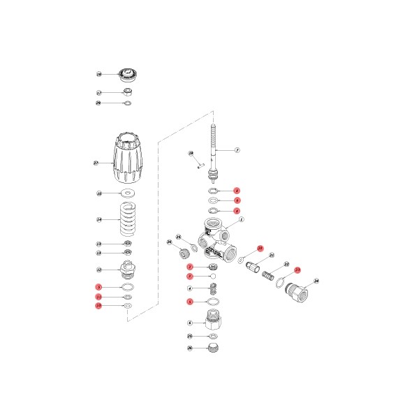 Spare parts for VRT3 with entrance for manometer