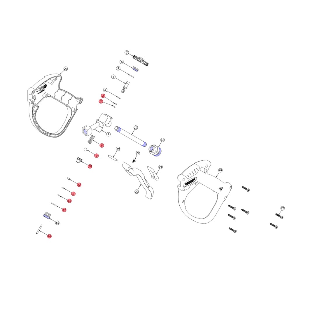 Spare parts kit for spray gun MV2006