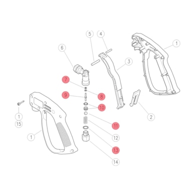 Spare parts kit for spray gun RL20