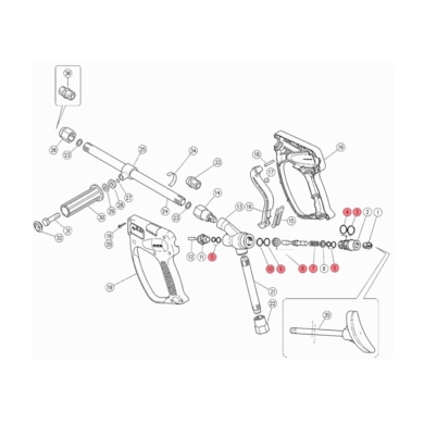 Spare parts kit for spray gun RL84