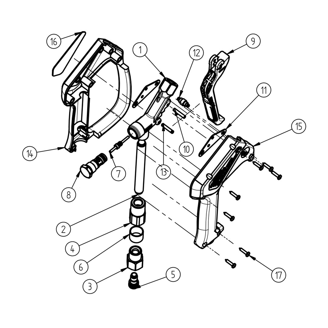 Striekacia pištoľ EW365+ 3/8" F otočný - 1/4" F