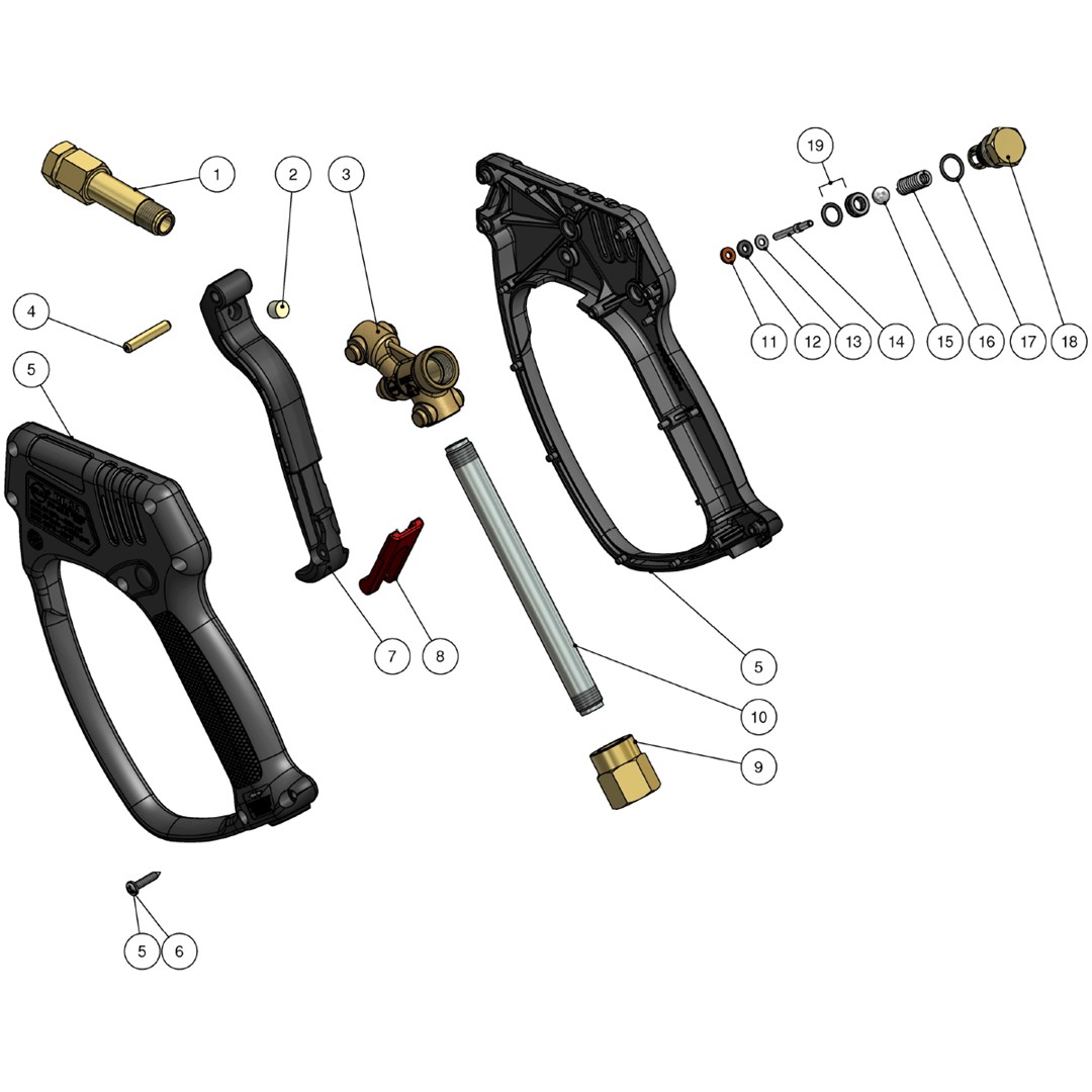Striekacia pištoľ RL36 3/8" F otočný - 1/4" F