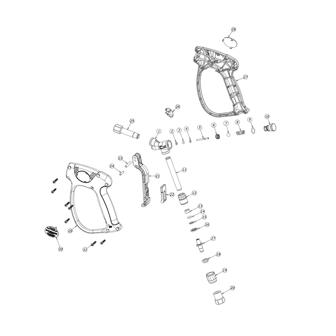 Striekacia pištoľ ML955 keramická BALL 3/8"F otočný - 1/4"F