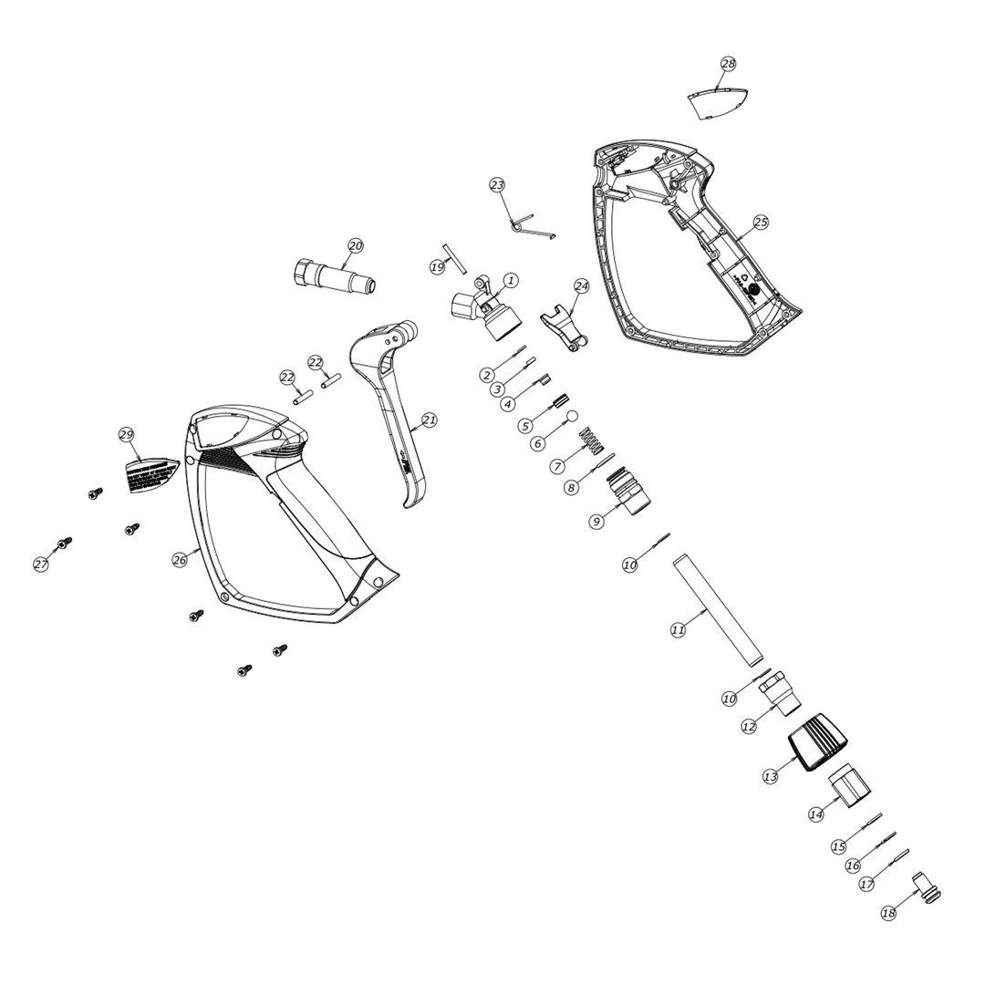 Striekacia pištoľ AL55 3/8" F otočný - 1/4" F