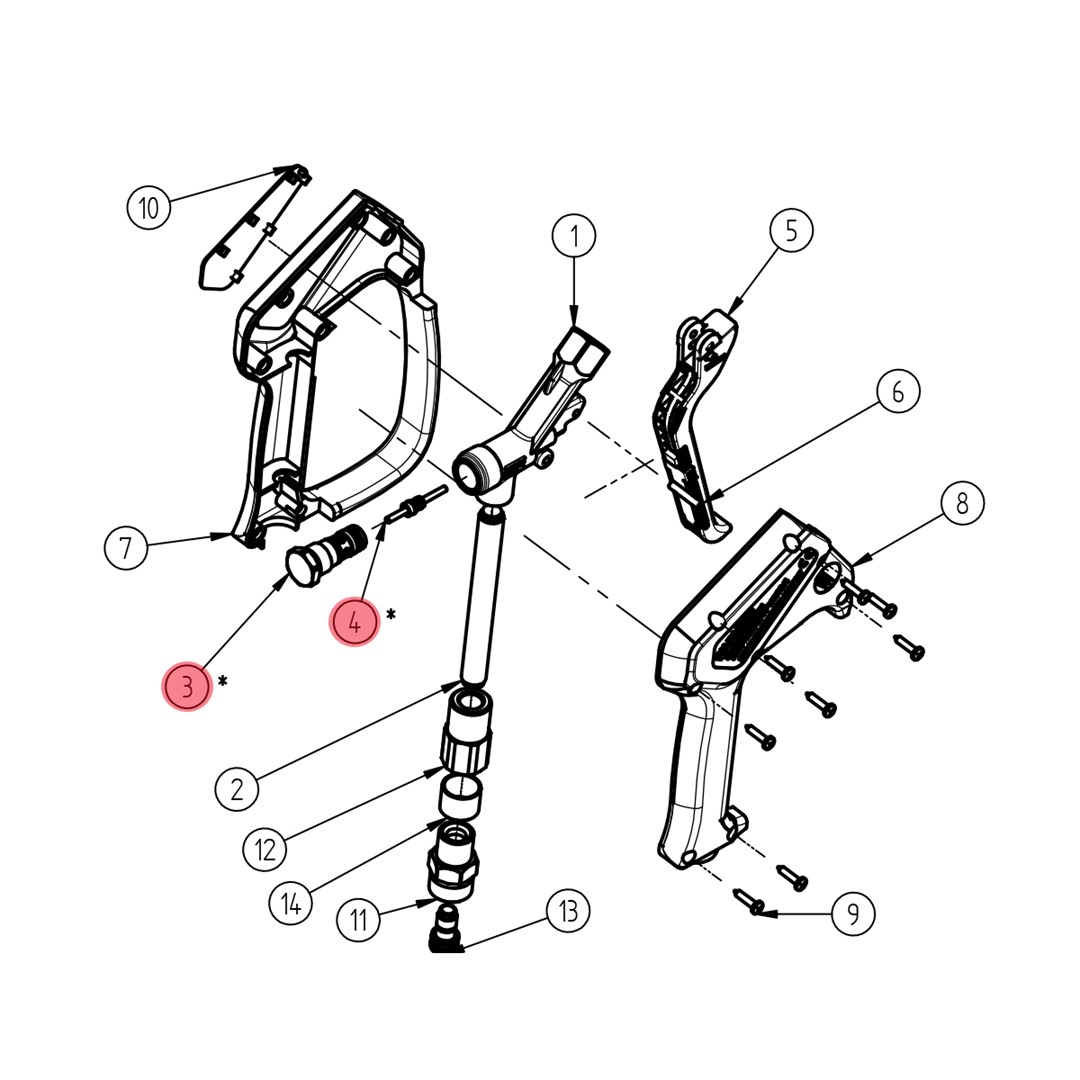 Spare parts kit for spray gun ST-2300, Easywash
