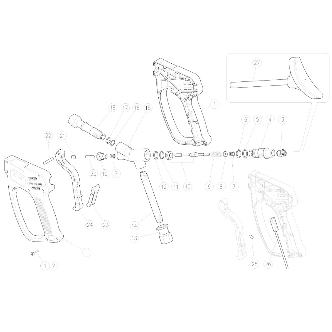 Striekacia pištoľ RL600 M22 M - 3/8” F s vsuvka
